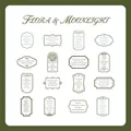 Retro green label stickers with poetic English quotes for vintage journaling, set of 16 pieces - Flowers and Moonlight