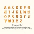 Retro gold-stamped alphabet deco paper set for scrapbooking, 52 pieces in luxury style - Luxury Era / 52 Pieces/Pack