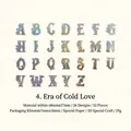 Gilded vintage letter stickers with holographic finish 52 pieces for journaling - Cold Love Era / 52 Pieces/Pack
