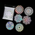 Pegatinas de encaje PET láser iridiscente serie Utopia con patrones mandalas geométricos 12P - Susurro del Círculo de Aterrizaje