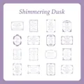 Retro purple aesthetic text stickers with decorative frames for journaling, set of 16 - Streaming Light