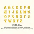 52-piece set of gold glitter alphabet stickers for journaling with 26 unique A-Z letters - Gilded Era / 52 Pieces/Pack