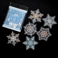 Pegatinas PET encaje copo de nieve plata láser, set de 12 piezas serie Utopia - Templo de la Tierra de Nieve
