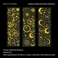 PET decoratiestickers Galaxy Collectie Jaarring met 3D goudstempelen raderen - Jaarringen