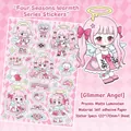 Pastellrosa Engel-Aufkleber für DIY-Planer mit Herz- und Sternmustern, 120x170mm - Schimmernder Engel