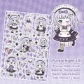Anime-Aufkleber für Mädchen in Lila für Scrapbooking mit Matt-Finish 120x170mm - Lila Nachtelf