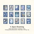 Set di 45 adesivi vintage stile francobollo a tema spazio e astronomia per scrapbooking - Vagabondare nell'Universo