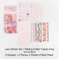 Kit d'autocollants dentelle rose pastel série Flower Path pour scrapbooking et DIY - Glaçage au Beurre (SC4392G)