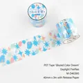 Cinta decorativa PET azul de ensueño con estrellas para manualidades, tamaño 40mm x 3m - 40mmx3m / Estrellas de Día
