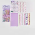 Purple floral scrapbook sticker pack with lace textures and laser finish for DIY journals - Cookie Jam (SC4395G)