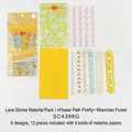 Floral scrapbooking sticker pack including 12 long decorative borders and background paper - Soft Forest (SC4390G)