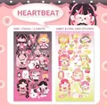 Schattige stoere meid decoratieve stickers voor DIY scrapbooks set van 2 17x9cm - Hartslag