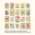 Vintage Washi-Sticker-Set mit 40 Blatt botanischen Briefmarken und Blumenmotiven - Blütezeit
