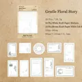 Gentle Floral collection stickers set with 20 pieces of white and yellow kraft paper - Tender Lavender