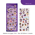 Halloween deco stickers with cute witches and black cats on purple and white backgrounds - Witch Rule