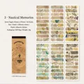 Nautical Memories vintage washi sticker set with map and compass designs for journaling - Nautical Memories