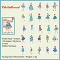 Washi-Sticker im Retro-Stil mit 50 Vintage-Modefiguren für DIY-Tagebuchgestaltung - Bucht Mädchen