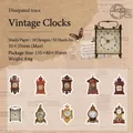 Σετ vintage washi tape με ρολόγια και 50 αυτοκόλλητα με παλιά ρολόγια για scrapbooking - 1 Αντίκα Ρολόι