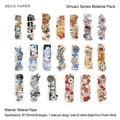 Set da 20 pezzi di carta decorativa vintage con motivi assortiti di fiori e farfalle - Vento di Fiori nella Notte