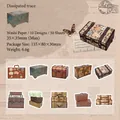 Vintage βαλίτσα washi αυτοκόλλητα για scrapbooking, σετ 50 διακοσμητικά κομμάτια χαρτιού - 3 Βαλίτσα Ταξιδιού