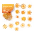30-piece set of gold laser-effect firework stickers with decorative round PET designs - Warm The World