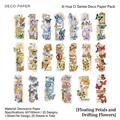 Set di 20 fogli di carta decorativa vintage con motivi di fiori e farfalle per scrapbooking - Fiori Volanti Sparsi