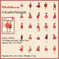 Retro-Kindheitsserie Washi-Sticker mit 50 Vintage-Mädchenmustern für das Journaling - Scharlachrotes Märchen
