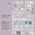 Starry Flower Sea vintage floral washi stickers, 100 pieces set in purple gift box - Starry Flower Sea