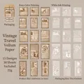 30-piece vintage newspaper stickers set with retro transport icons for journaling - Vintage Travel