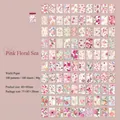 Pink Floral stickers set with 100 unique vintage flower designs on washi paper - Pink Flower Sea