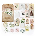 Vintage bloemen stickers en vlinder decals White Fog Fantasy in kraftpapier zakje - Witte Mist Fantasie / 40 Stuks