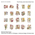 Pegatinas washi de flores y mariposas, pack de 20 piezas decorativas de 95x140mm - Fragancia Fugaz
