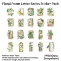 Pack de 20 pegatinas vintage de papel washi con motivos botánicos y de mariposas - Enredadera Silvestre