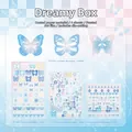 Detail of 6 glitter butterfly stickers with sand film coating for scrapbooking and DIY crafts - Mist Dream