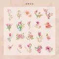 Adesivi floreali in PET ad acquerello con tulipani e peonie per decorazione DIY - Casa dei Fiori di Pesco Caduti