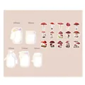 Set di adesivi PET a tema bosco con funghi rossi e barattoli di vetro per scrapbooking - Foresta Profonda