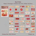 50-teiliges Set roter Vintage-Washi-Sticker für Scrapbooking und DIY-Dekoration - Roter Titel