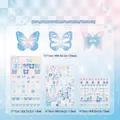 Set de 6 hojas de pegatinas de mariposas Sueño de una noche de verano con brillo - Sueño de Niebla