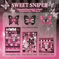 Pack de 6 pegatinas de mariposa con purpurina y acabado de película de arena para diarios - Francotirador Dulce