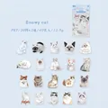 Set di adesivi PET a tema gatti per scrapbooking e decorazione con vari disegni di gattini - Gatto Bianco Neve