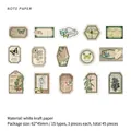 Vintage butterfly and plant stickers in white kraft paper for scrapbooking set - Misty Mountain