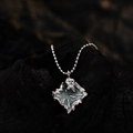Collar de plata S925 con colgante irregular y piedra preciosa azul claro - Plata 925 / Oro Blanco