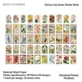 Vintage floral washi stickers set featuring 40 unique botanical designs for journaling - Floral Shore