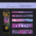 Starry Night washi sticker set in deep purple and blue with moon phases for journaling - Starry Shadows