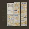 Vintage washi stickerset met flesthema en retro posters voor DIY handwerk projecten - Bericht in een Fles