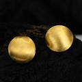 Minimalistische S925 Sterlingsilber Kugelstecker in Mattgold mit gebürstetem Finish - 925er Silber / 18K Gold