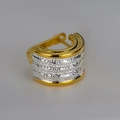 Orecchini huggie in argento S925 con trama bicolore oro e argento in stile minimalista - Stile Bicolore (Pezzo Singolo) / Argento 925