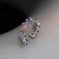 Ear cuff in argento S925 con pietre di zircone arcobaleno colorate a taglio quadrato - Stile Strass Colorato / Argento 925 / Argento