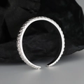 Verstellbarer S925 Sterlingsilber Ring mit einzigartiger gewebter Hammerschlag-Textur - Offene Größe 14 (Verstellbar 12-17) / Silber
