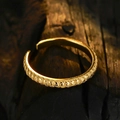 Verstellbarer S925 Sterlingsilber Ring in Gold mit gewebtem Spiraltextur-Design - Offene Größe 14 (Verstellbar 12-17) / 18K Gold